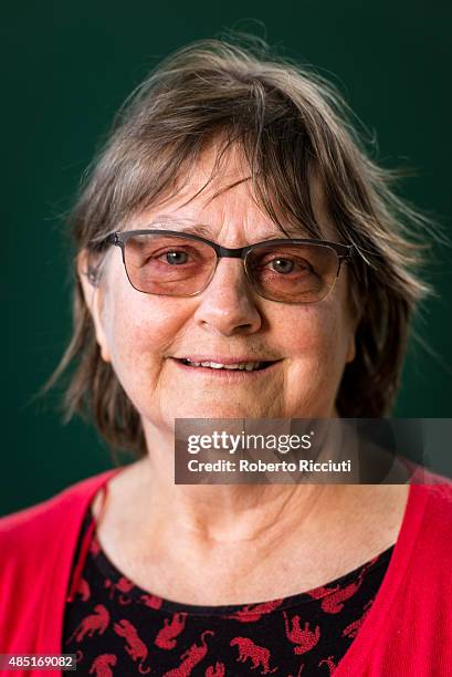 British artist Phyllida Barlow attends a photocall at Edinburgh International Book Festival on August 25, 2015 in Edinburgh, Scotland.