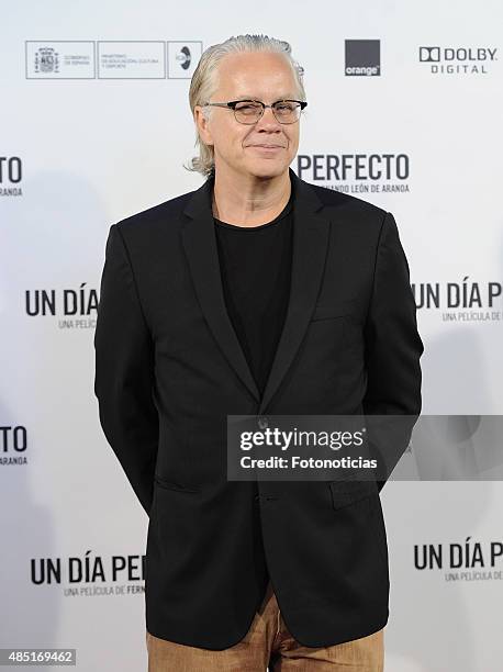 Tim Robbins attends a photocall for 'A Perfect Day' at the Villamagna Hotel on August 25, 2015 in Madrid, Spain.