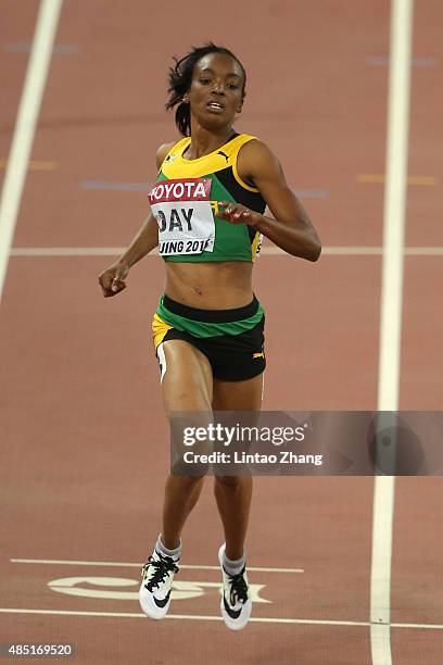 Christine Day of Jamaica competes in the Women's 400 metres Semi Final during day four of the 15th IAAF World Athletics Championships Beijing 2015 at...