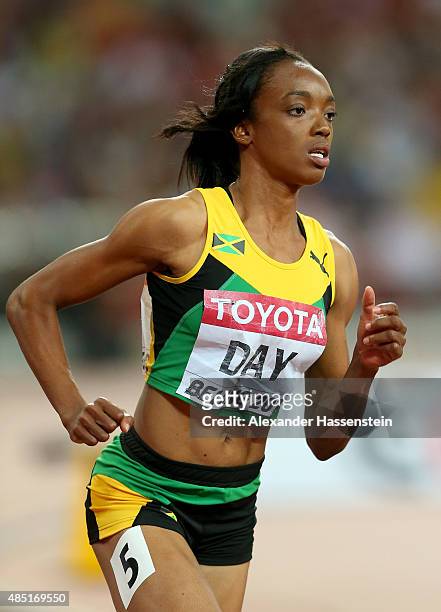 Christine Day of Jamaica competes in the Women's 400 metres Semi Final during day four of the 15th IAAF World Athletics Championships Beijing 2015 at...