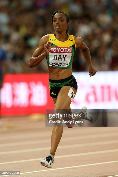 Christine Day of Jamaica competes in the Women's 400 metres Semi Final during day four of the 15th IAAF World Athletics Championships Beijing 2015 at...