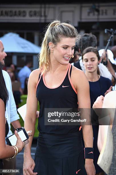 Tennis pro Genie Bouchard attends Nike's "NYC Street Tennis" event on August 24, 2015 in New York City.