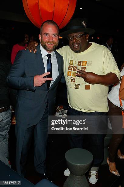 Michael Tiddes and Cedric the Entertainer attend "A Haunted House 2" Los Angeles Premiere After Party at Lucky Strike Lanes at L.A. Live on April 16,...