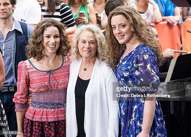 Abby Mueller, Musician Carole King and Chilina Kennedy perform live on NBC's "Today" at Rockefeller Plaza on August 25, 2015 in New York City.