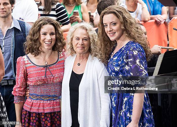 Abby Mueller, Musician Carole King and Chilina Kennedy perform live on NBC's "Today" at Rockefeller Plaza on August 25, 2015 in New York City.