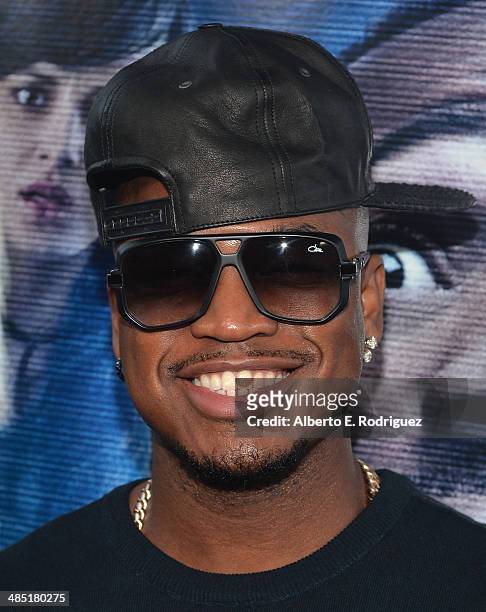 Singer Ne-Yo arrives to the premiere of Open Road Films' "A Haunted House 2" at Regal Cinemas L.A. Live on April 16, 2014 in Los Angeles, California.