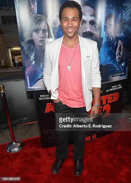 Actor Corbin Bleu arrives to the premiere of Open Road Films' "A Haunted House 2" at Regal Cinemas L.A. Live on April 16, 2014 in Los Angeles,...