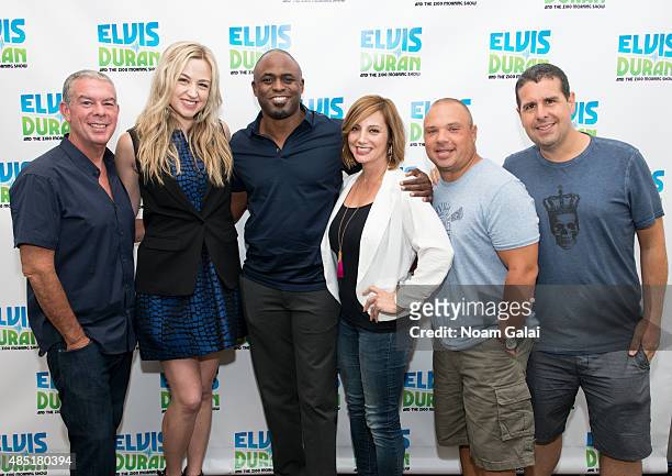 Elvis Duran, Bethany Watson, Wayne Brady, Danielle Monaro, Greg T and Skeery Jones pose for a picture at 'The Elvis Duran Z100 Morning Show' at Z100...
