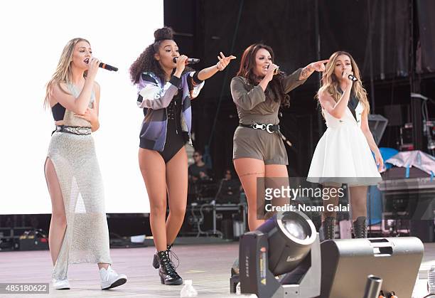 Perrie Edwards, Leigh Anne-Pinnock, Jesy Nelson and Jade Thirlwall of Little Mix perform during the 2015 Billboard Hot 100 Music Festival at Nikon at...