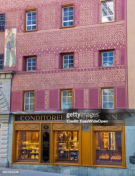 Confectionery and cake shop Hanselmann on December 14, 2013 in St Moritz, Engadin,Graubunden, Switzerland