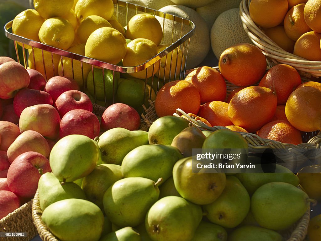 Fruit Display at an outdoor farmer's market