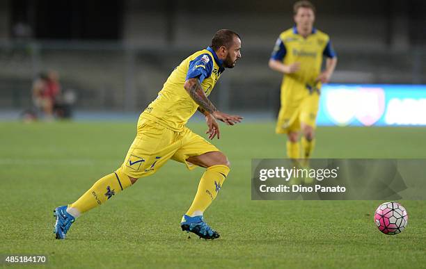 Simone Pepe of AC Chievo Verona in action during the TIM Cup match between AC Chievo Verona and US Salernitana at Stadio Marc'Antonio Bentegodi on...