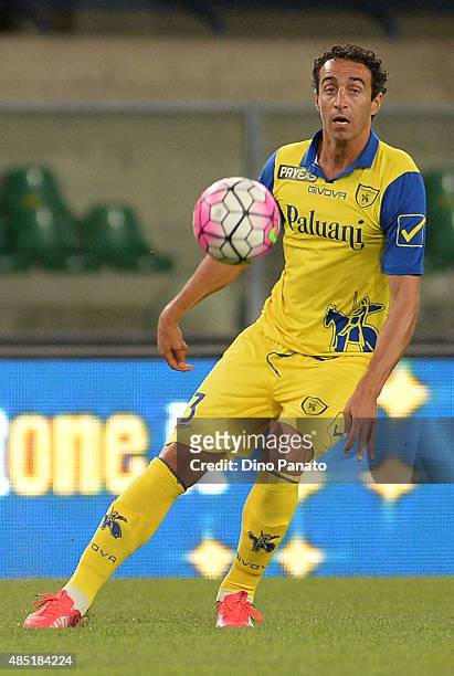 Dario Dainelli of AC Chievo Verona in action during the TIM Cup match between AC Chievo Verona and US Salernitana at Stadio Marc'Antonio Bentegodi on...
