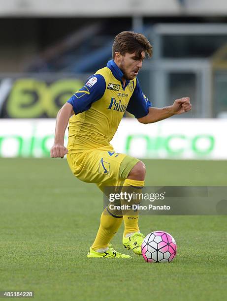 Alberto Paloschi of AC Chievo Verona in action during the TIM Cup match between AC Chievo Verona and US Salernitana at Stadio Marc'Antonio Bentegodi...