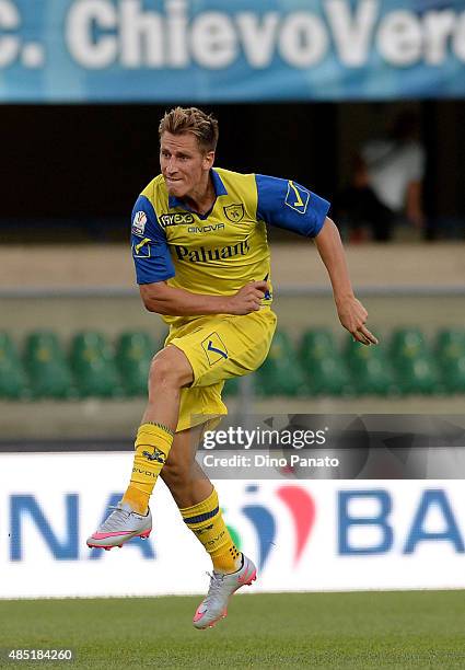 Valter Birsa of AC Chievo Verona in action during the TIM Cup match between AC Chievo Verona and US Salernitana at Stadio Marc'Antonio Bentegodi on...