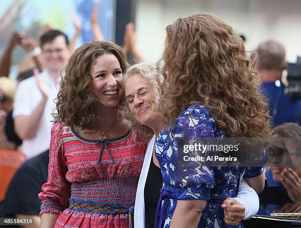 Chilina Kennedy, Carole King and Abby Mueller perform on NBC's "Today Show" at Rockefeller Plaza on August 25, 2015 in New York City.