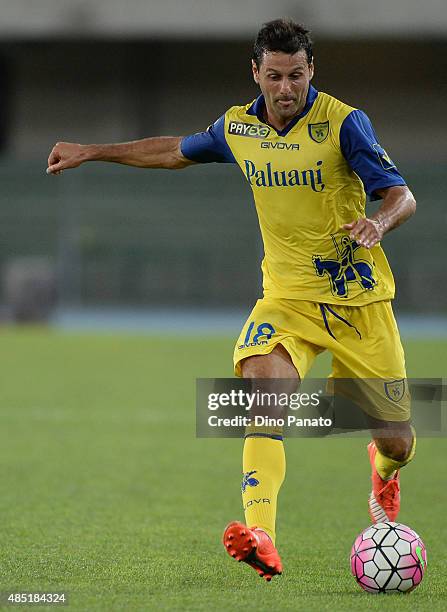 Massimo Gobbi of AC Chievo Verona in action during the TIM Cup match between AC Chievo Verona and US Salernitana at Stadio Marc'Antonio Bentegodi on...