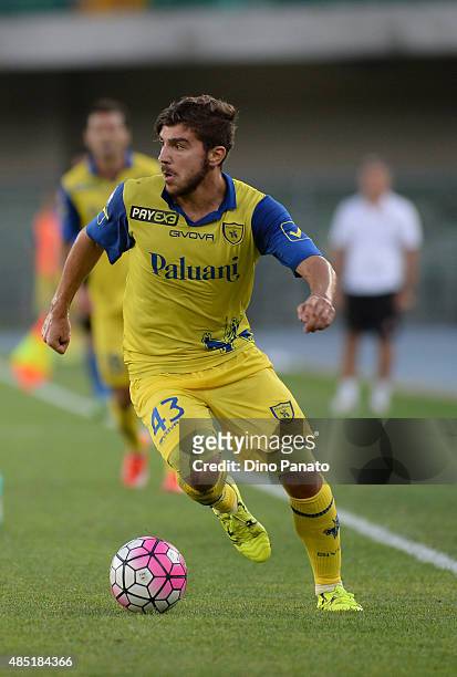 Alberto Paloschi of AC Chievo Verona in action during the TIM Cup match between AC Chievo Verona and US Salernitana at Stadio Marc'Antonio Bentegodi...