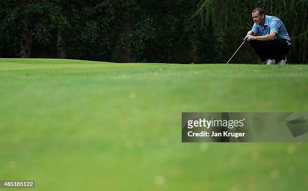 Russel Price of Ludlow GC during the Golfplan Insurance PGA Pro-Captain Challenge - Midland Qualifier at Enville Golf Club on August 25, 2015 in...