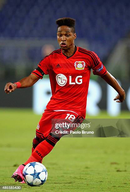 Wendell of Bayer Leverkusen in action during the UEFA Champions League qualifying round play off first leg match between SS Lazio and Bayer...