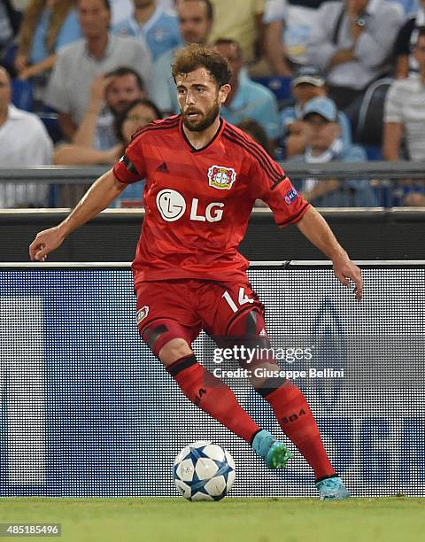 Admir Mehmedi of Bayer Leverkusen in action during the UEFA Champions League qualifying round play off first leg match between SS Lazio and Bayer...