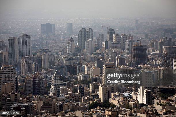 Residential and commercial properties sit on the city skyline in Tehran, Iran, on Monday, Aug. 24, 2015. Iran, the world's fifth largest crude...