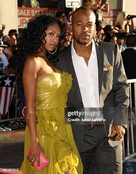 Actor Columbus Short and wife Tanee McCall attend the premiere of 'Captain America: The First Avenger' at the El Capitan Theatre on July 19, 2011 in...