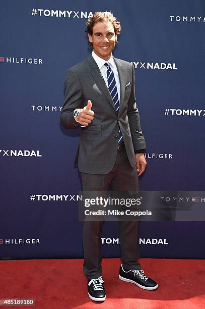 Rafael Nadal attends the Tommy Hilfiger and Rafael Nadal Global Brand Ambassadorship Launch at Bryant Park on August 25, 2015 in New York City.