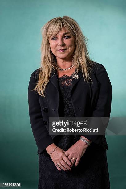 English comedienne, writer and actress Helen Lederer attends a photocall at Edinburgh International Book Festival on August 25, 2015 in Edinburgh,...