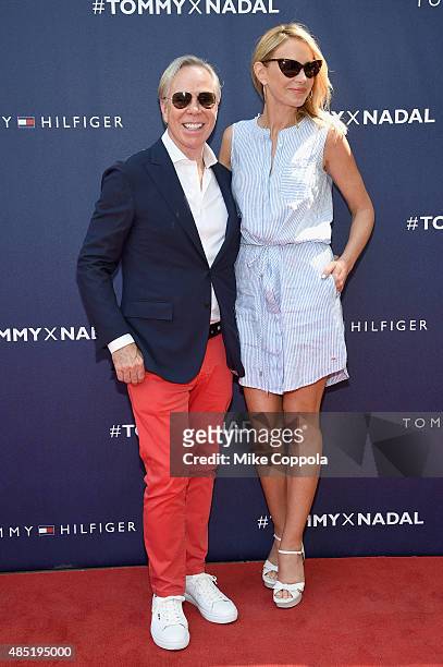 Tommy and Dee Hilfiger attend the Tommy Hilfiger and Rafael Nadal Global Brand Ambassadorship Launch at Bryant Park on August 25, 2015 in New York...