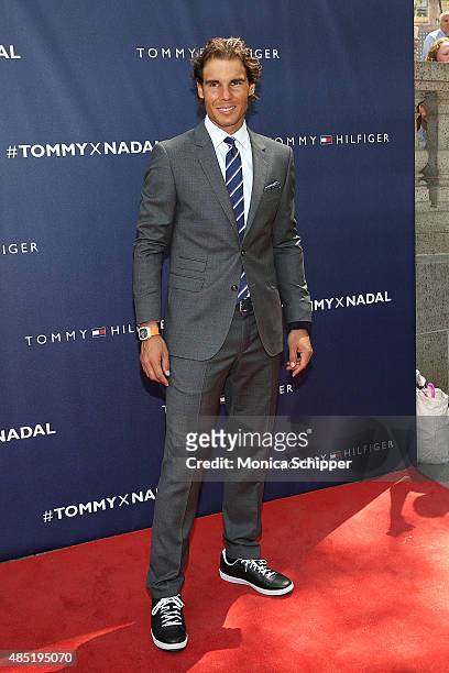 Rafael Nadal attends the Tommy Hilfiger And Rafael Nadal Global Brand Ambassadorship Launch Event at Bryant Park on August 25, 2015 in New York City.