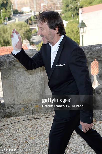 Jury member Jean-Hugues Anglade attends the Jury photocall during the 8th Angouleme French-Speaking Film Festival on August 25, 2015 in Angouleme,...