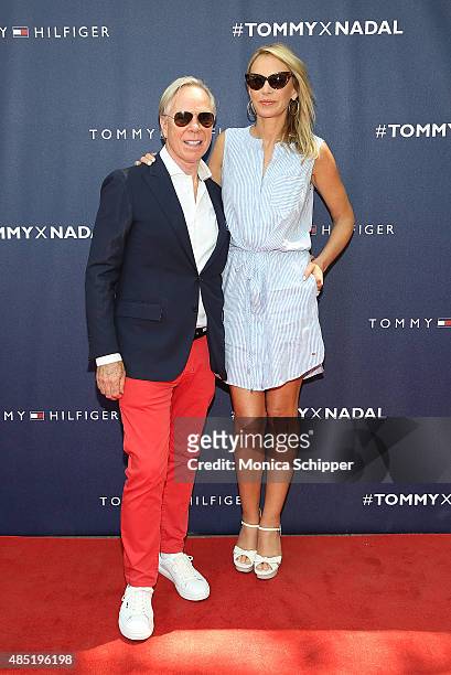 Tommy Hilfiger and Dee Hilfiger attend the Tommy Hilfiger And Rafael Nadal Global Brand Ambassadorship Launch Event at Bryant Park on August 25, 2015...