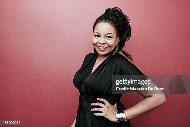 Actress Tymberlee Hill from Hulu's 'The Hotwives of Las Vegas' poses in the Getty Images Portrait Studio powered by Samsung Galaxy at the 2015 Summer...