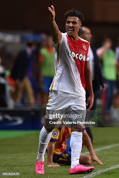 Nabil Dirar of Monaco reacts during the UEFA Champions League qualifying round play off second leg match between Monaco and Valencia on August 25,...