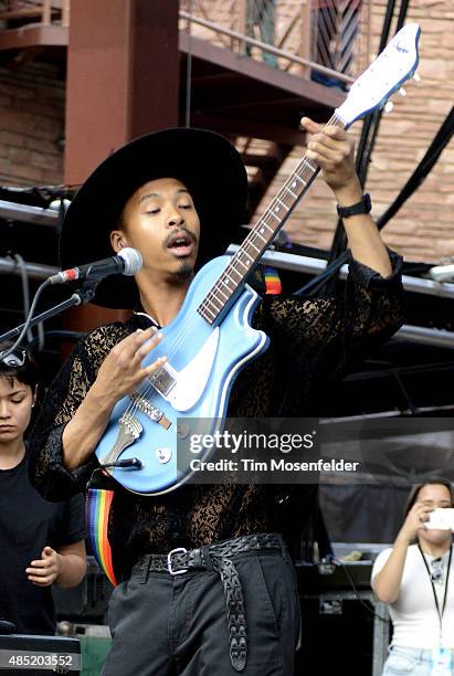 Mikaiah Lei of The Bots performs at Red Rocks Amphitheatre on August 24, 2015 in Morrison, Colorado.