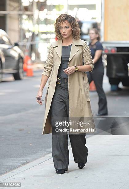 Singer/ActressJennifer Lopez is seen on the set of 'Shades of Blue' on August 25, 2015 in New York City.