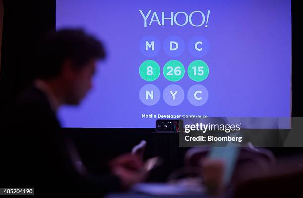 An attendee working on a laptop computer participates in the Yahoo! Inc. Mobile Developer Conference Hackathon in New York, U.S., on Tuesday, Aug....