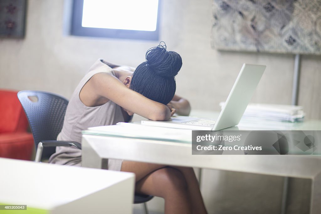 Office worker stressed and upset in office
