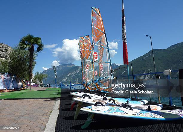 General view at Lake Garda, Hotel Pier Surf Center on August 20, 2015 in Riva del Garda, Italy.