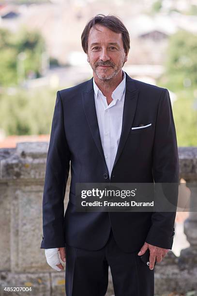 Jury member Jean-Hugues Anglade attends the Jury photocall during the 8th Angouleme French-Speaking Film Festival on August 25, 2015 in Angouleme,...