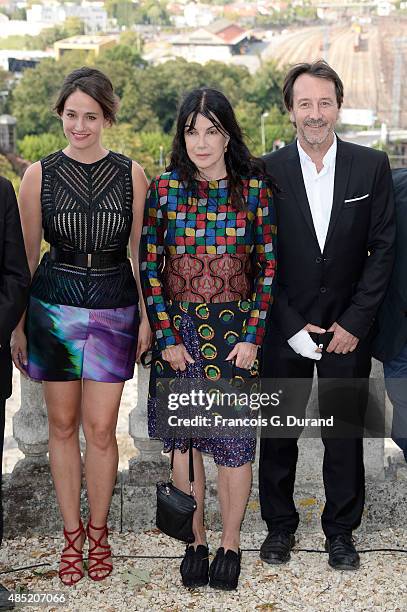 Jury members Marie Gillain, Carole Laure and Jean-Hugue Anglade attend the Jury photocall during the 8th Angouleme French-Speaking Film Festival on...