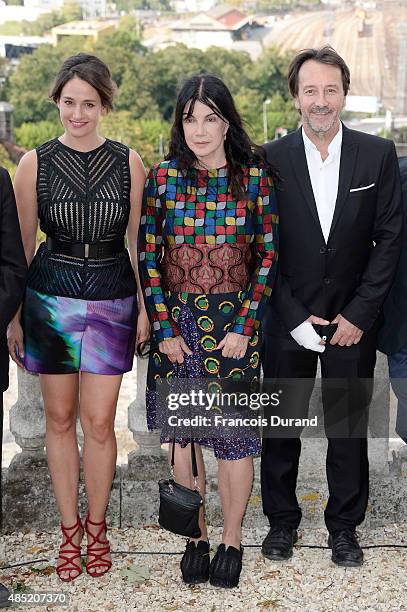 Jury members Marie Gillain, Carole Laure and Jean-Hugue Anglade attend the Jury photocall during the 8th Angouleme French-Speaking Film Festival on...