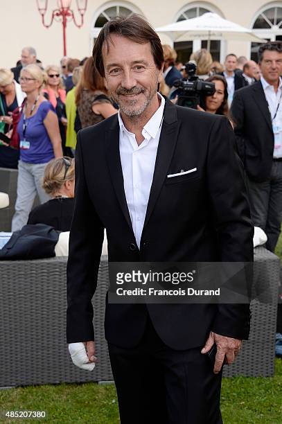 Jury member Jean-Hugues Anglade attends the Jury photocall during the 8th Angouleme French-Speaking Film Festival on August 25, 2015 in Angouleme,...