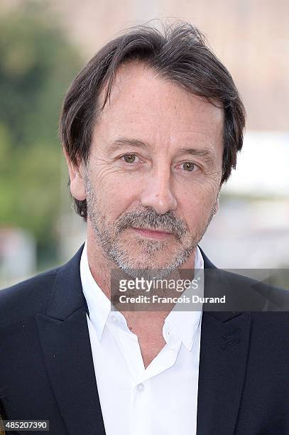 Jury member Jean-Hugues Anglade attends the Jury photocall during the 8th Angouleme French-Speaking Film Festival on August 25, 2015 in Angouleme,...