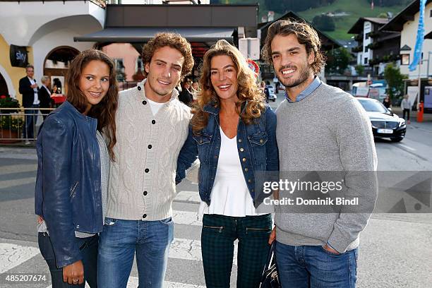 Alexandra, Nicholas Pacifico Griffini, Fiona Swarovski and Arturo Pacifico Griffini attend the 'The Search For Freedom' premiere and opening night of...