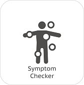 Symptom Checker and Medical Services Icon. Flat Design.