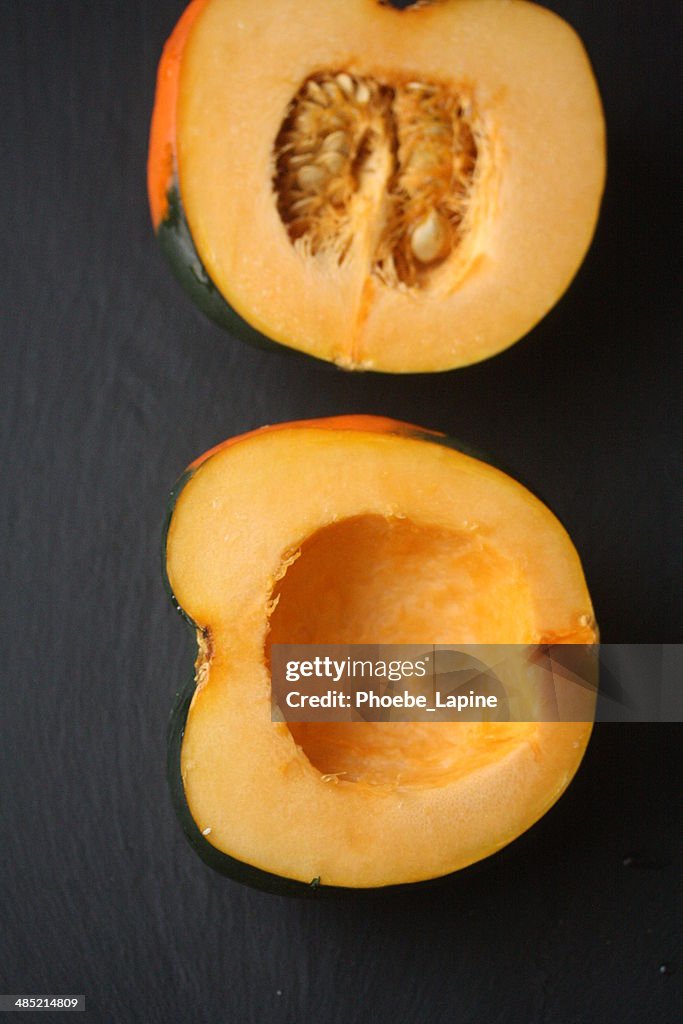 Acorn squash halved