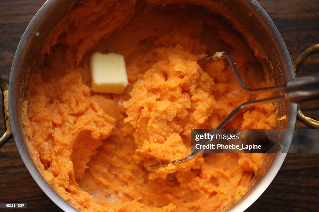 Sweet Potato Mash with a knob of butter