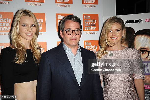 Gia Crovatin, Matthew Broderick and Alice Eve attend 2015 Film Society Of Lincoln Center Summer Talks with "Dirty Weekend" at Elinor Bunin Munroe...